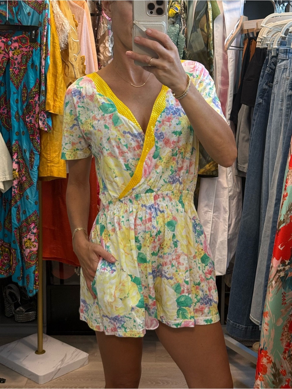 Vintage Moalgia Made in Italy Floral Cotton Romper